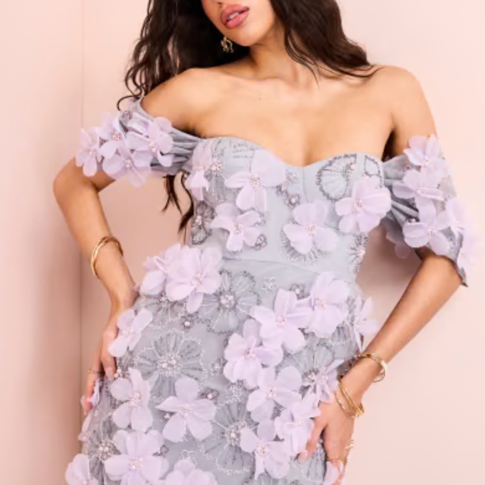 Floral Embellished Mini Dress